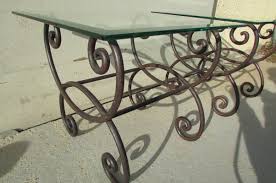 coffee tables in wrought iron glass