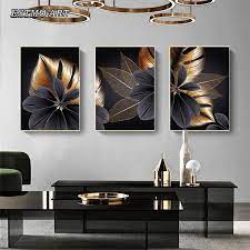 Gold Leaves Wall Decor Abstract