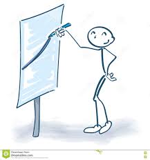 Stick Figure Stands In Front Of A Flip Chart And The Graph