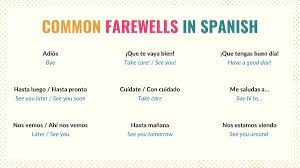 spanish greetings farewells for all