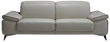 Edwin Light Grey Leather Sofa With