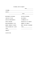 Customer Service Request Form Template