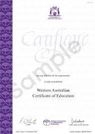 western australian certificate of