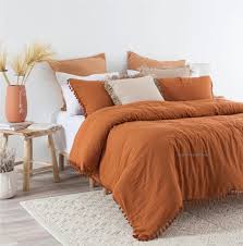 Rust Color Washed Cotton Duvet Cover