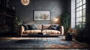 Modern Colored Living Room Grey Walls