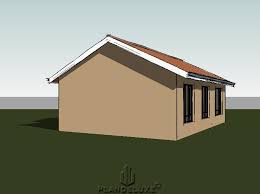 Low Cost 2 Bedroom House Plan 70sqm