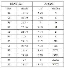 Hats And Caps Sizing Chart