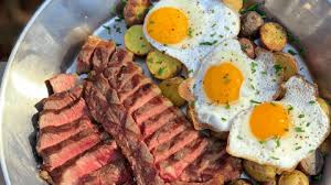 porterhouse steak and eggs