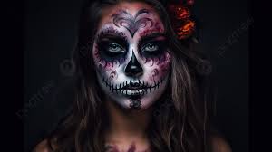woman with sugar skull face paint