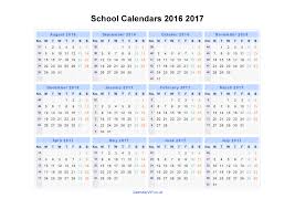 School Calendars 2016 2017 Calendar From August 2016 To July 2017