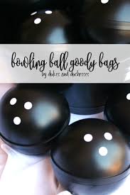 bowling party themed goo bags