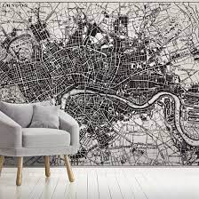 Wall Mural Map Of London Wallpaper Mural Wallsauce