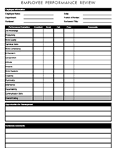 Employee Performance Review Form Performance Appraisal Form Templates