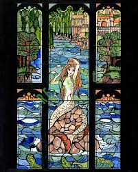 Mermaid Stained Glass Window Print
