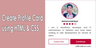 create profile card using html css