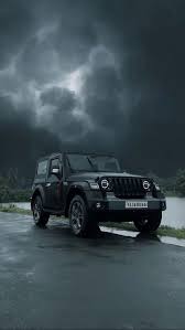 mahindra thar car dark clouds