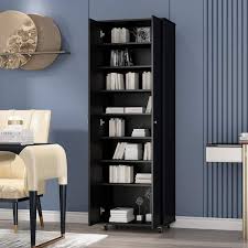 Black Wood Bookcase Bookshelf