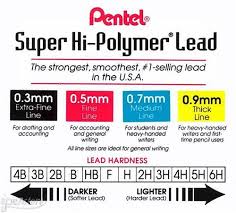 2 Tubes Pentel Super Hi Polymer Lead 0 7 Mm 3h