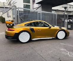 Explosive Gold Porsche 911 Gt2 Rs Has
