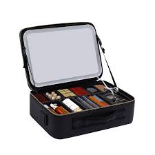 train makeup case w led mirror