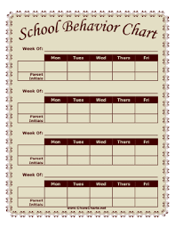 Printable School Monthly Behavior Chart