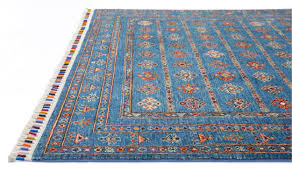 afghan chobi blue rectangle 5x7 ft wool