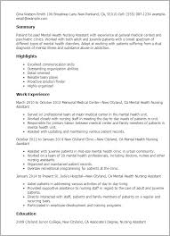 Professional Mental Health Nursing Assistant Templates To