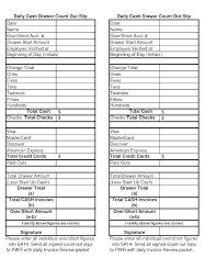Cash Tally Sheet Template Download By Drawer Excel