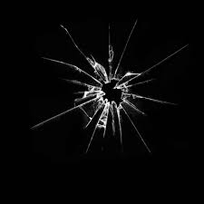 Abstraction Of Broken Glass On Black