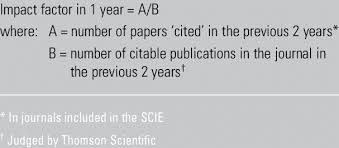 impact factor of a journal