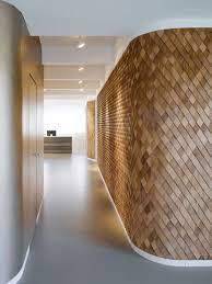 curved walls timber feature wall