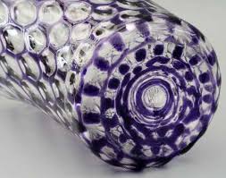 Purple Flashed Optical Glass Vase