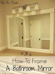 Our bathroom has two separate vanities with huge builder grade mirrors. How To Frame A Bathroom Mirror