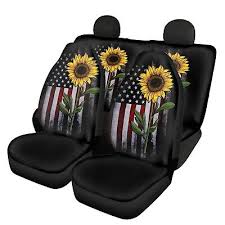 Car Seat Sunflower Style American Flag