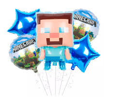 5pc minecraft gaming foil balloons