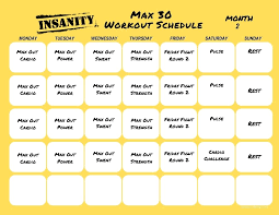 insanity max 30 print a workout calendar