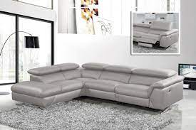 grey leather reclining sectional sofa