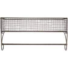 Black Iron Wire Wall Basket With Rod