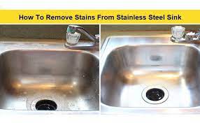 remove stains from stainless steel sink