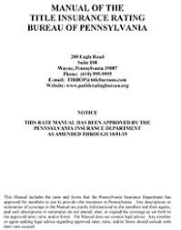 Title Insurance Rating Bureau Of Pennsylvania Tirbop Rate
