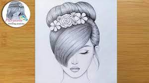 After that, start adding the details, such as eyes, nose and lips. Drawing Tutorial For Beginners Pencil Sketch How To Draw A Girl With Beautiful Hair Style Youtube