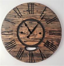 Farmhouse Wood Spool Wall Clock 20 To