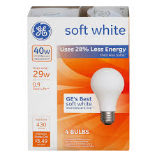 Soft white bulbs, also referred to as warm white bulbs, are typically best for rooms that you want to have a soft, cozy feel. Save On Ge Energy Efficient Light Bulb Soft White Uses Only 29w 40w Order Online Delivery Stop Shop