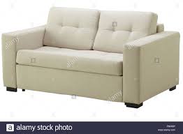 Light Sofa Isolated On White Include Clipping Path Stock