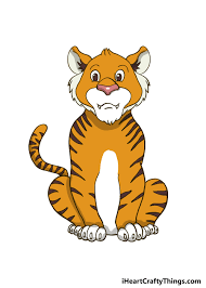 how to draw a cartoon tiger step by step