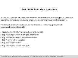 Nicu Nurse Interview Questions