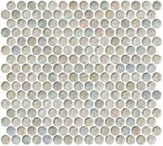 Penny Round Clear Iridescent Glass Tile