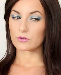 blue makeup blue makeup pink lips