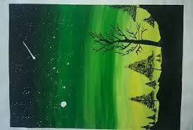 Green Dezire Poster Colour Painting