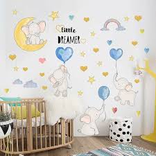 Colorful Balloons Flying Animals Wall